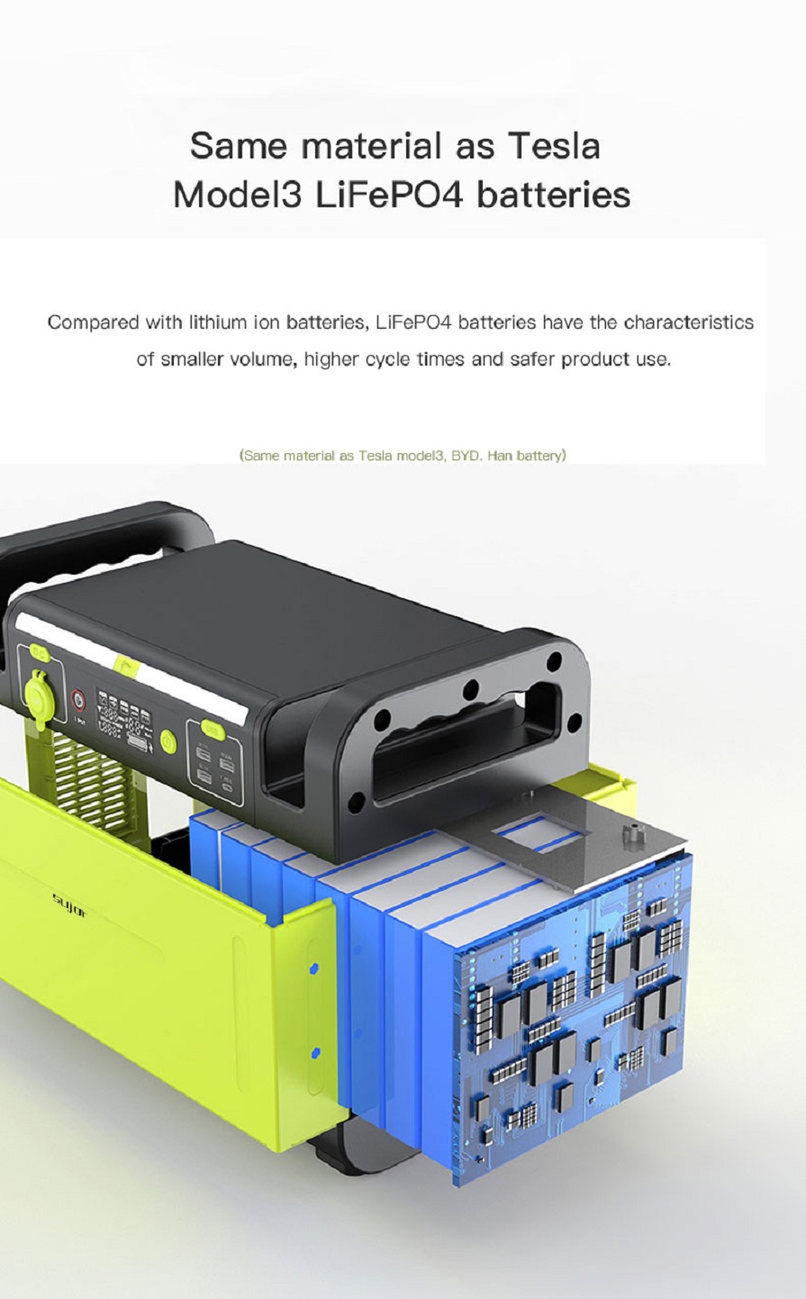 SUJOR LiFePO4 battery GT1500 1500W Portable Power Station MPPT Portable Power Supply Wireless Output