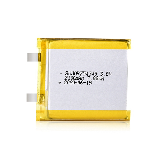 Li polymer battery 3.8V 754345 2100mAh