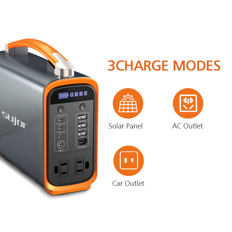 SUJOR Portable Power Station 200W GT200 Outdoor Camping PD quick charge with LED light