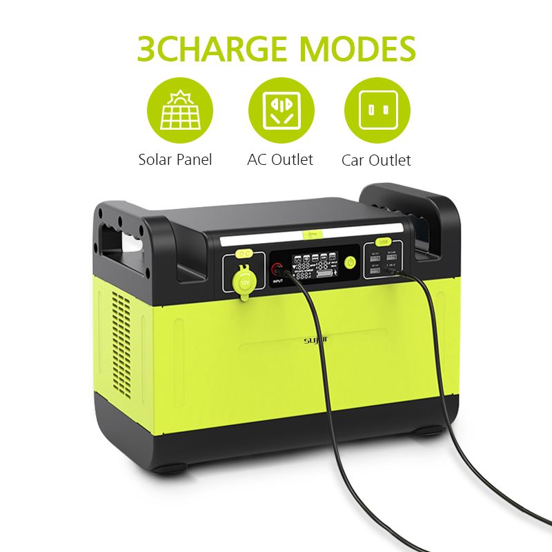 SUJOR LiFePO4 battery GT1500 1500W Portable Power Station MPPT Portable Power Supply Wireless Output