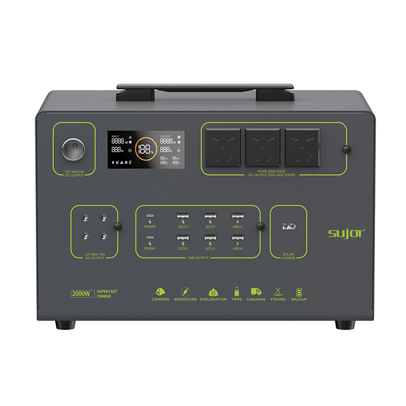 SUJOR Portable Power Supply 2000W BT2000PM Portable Power Station PD60W 1.5hours fully charged